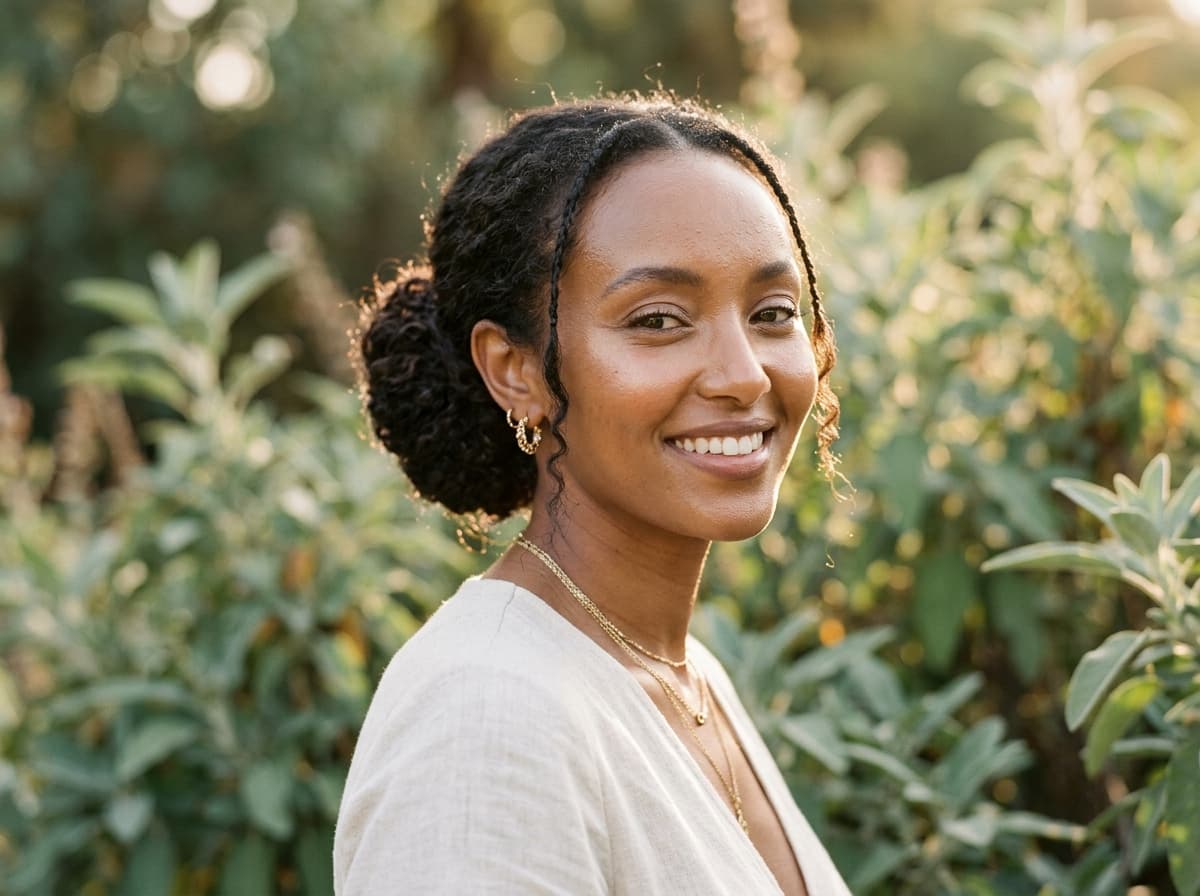 East African botanical farmer harvesting pure ingredients